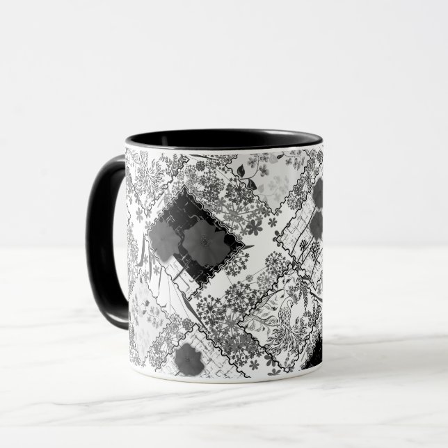 Taza Papel retro inmaculado de tela de palomitas (Anverso izquierdo)