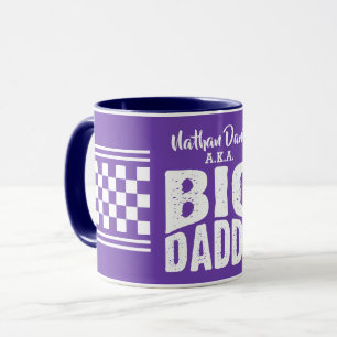 Taza Papi grande con tu nombre en blanco texto sobre mo