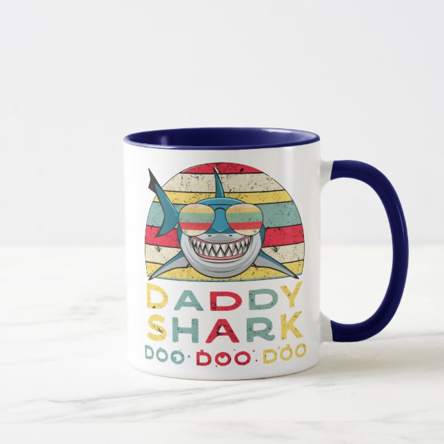 Taza Papi vintage tiburón "Doo Doo Doo" (Derecha)
