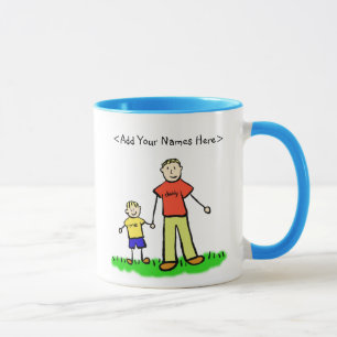 Taza Papi y yo Pequeño Niño Mug (Nombres personalizados