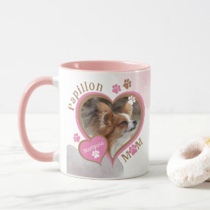 Taza Papillon Mom Personalizada Dog Photo and Name