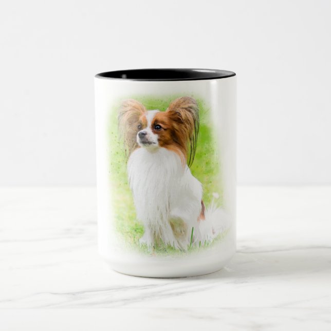 Taza papillon, papilón, perros papillon, perro papilón, (Centro)
