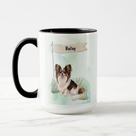 Taza Papillon Watercolor Personalized Dog