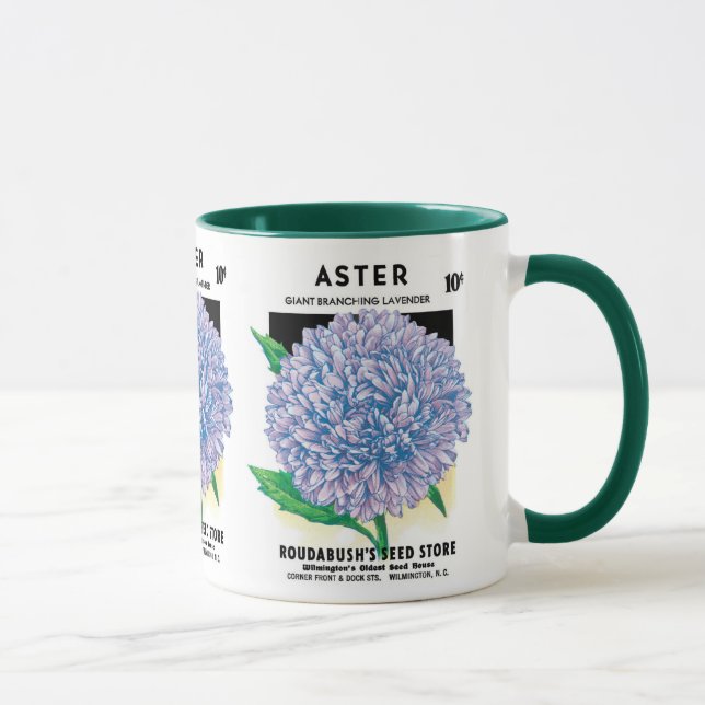 Taza Paquetes de semillas de época, flores de astro mor (Derecha)