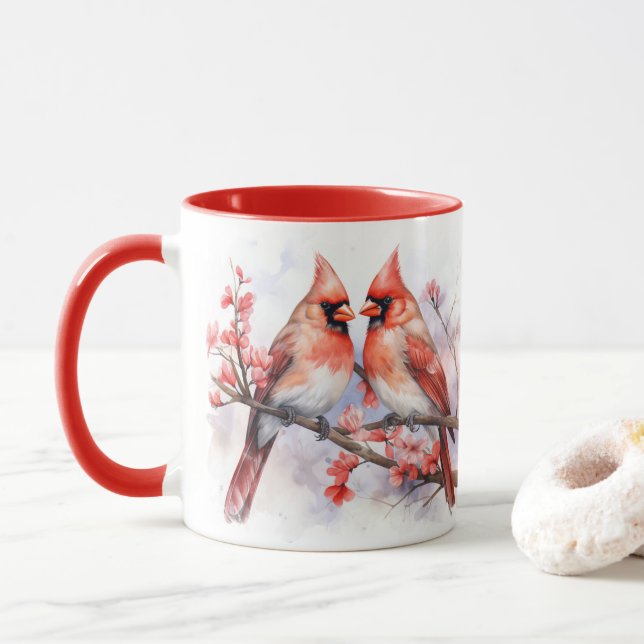 Taza Par 1 del cardenal de invierno (Con donut)