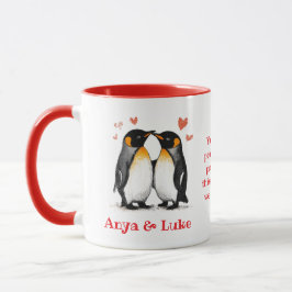 Taza Para Amantes, Citas De Pingüinos, Añadir Nombres,