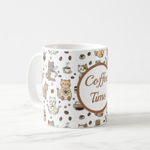 Taza para amantes de gatos en hora del café