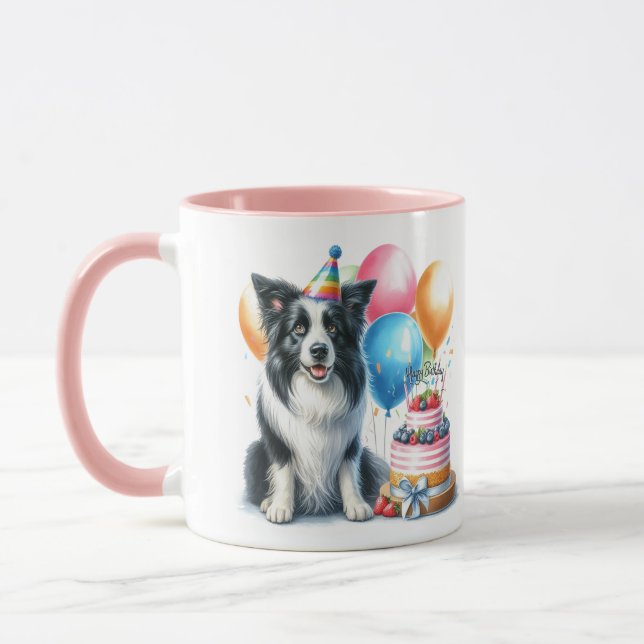 Taza para amantes de perros Border Collie cumpleañ (Izquierda)