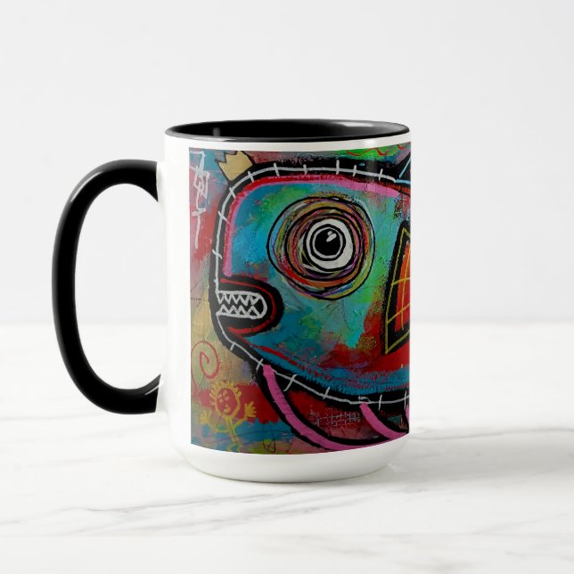Taza para bebida de 15 oz "Burbujas" (Izquierda)