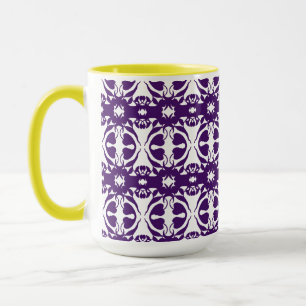 Taza para café y té con patrón azul real oscuro