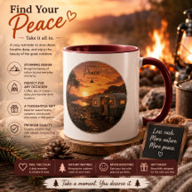 Taza para campamento de puesta de sol rústica 'Enc