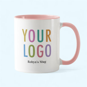 Taza para Empleado de Dos Tonos Rosa Logo Empresar