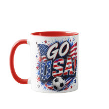 Taza para fanático de fútbol patriótico ¡Ve USA |