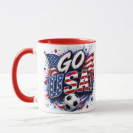 Taza para fanático de fútbol patriótico ¡Ve USA |