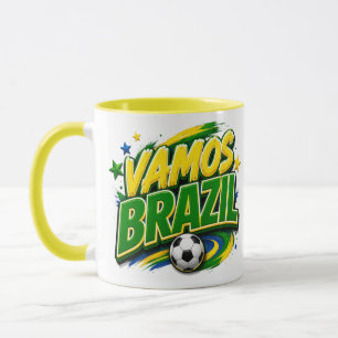 TAZA PARA FANÁTICOS DEL FÚTBOL VAMOS BRASIL 2026