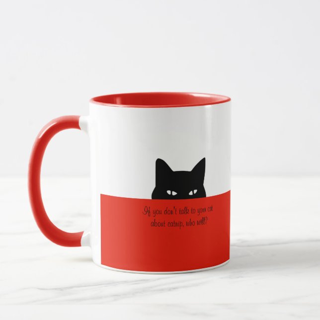 Taza para hablar con tu gato Sneaky Cat roja (Izquierda)