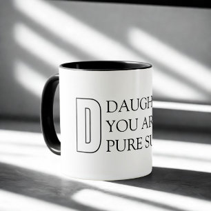 Taza para hija con tipografía simple