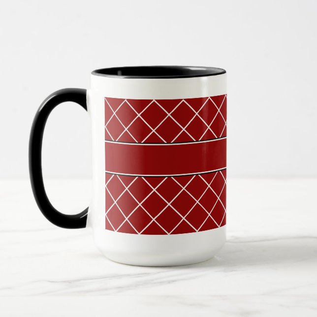 Taza Para hombre con monograma del diamante rojo (Izquierda)