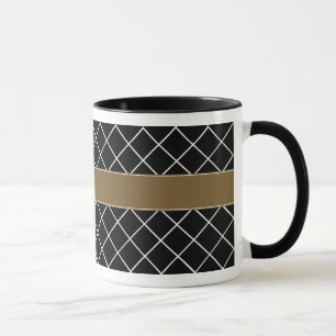 Taza Para hombre con monograma negro de Brown