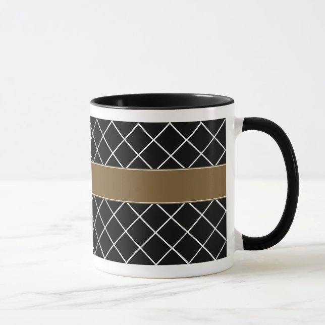 Taza Para hombre con monograma negro de Brown (Derecha)