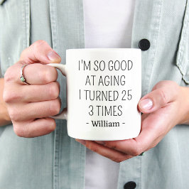 Taza para la fiesta de cumpleaños número 75 para m
