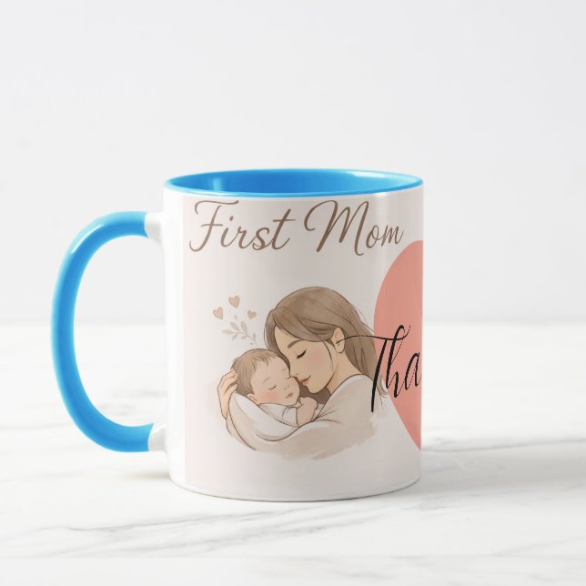 Taza para la primera mamá: regalo sentimental para (Izquierda)