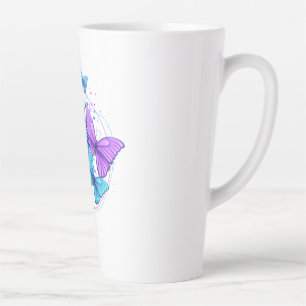 Taza para latte de mariposa para amantes del café