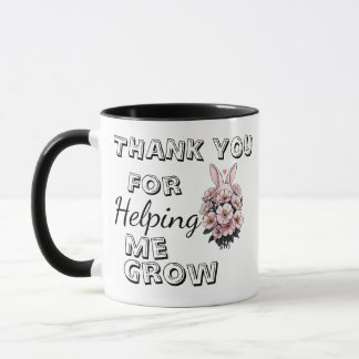 Taza para maestro de flores 'Gracias por ayudarme 