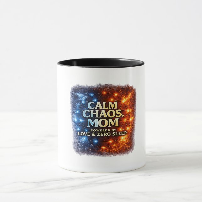 Taza para mamá del caos tranquilo, divertida taza  (Centro)