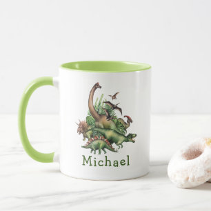 Taza para niños con dinosaurios personalizados en