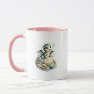Taza para niños de dragón bebé adorable rosa con d