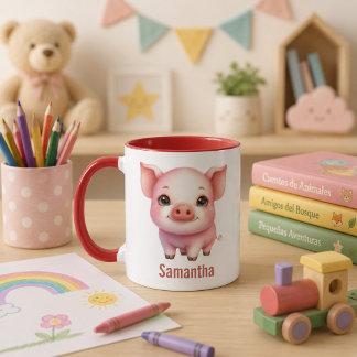 Taza para niños personalizada con diseño de animal