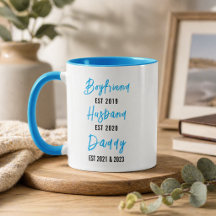 Taza para novio, esposo, papá | Día del padre pers