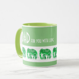 TAZA PARA PAPÁ CON ELEFANTES VERDES GENIALES