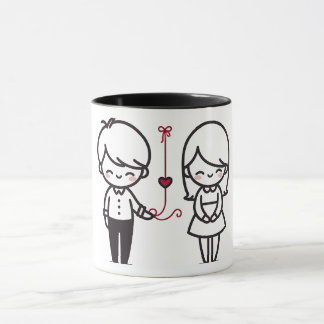 Taza para parejas linda "Conectados por el amor"