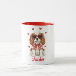 Taza para perro Cavalier King Charles día de San V