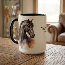 Taza para regalo personalizada de Equestrian Black