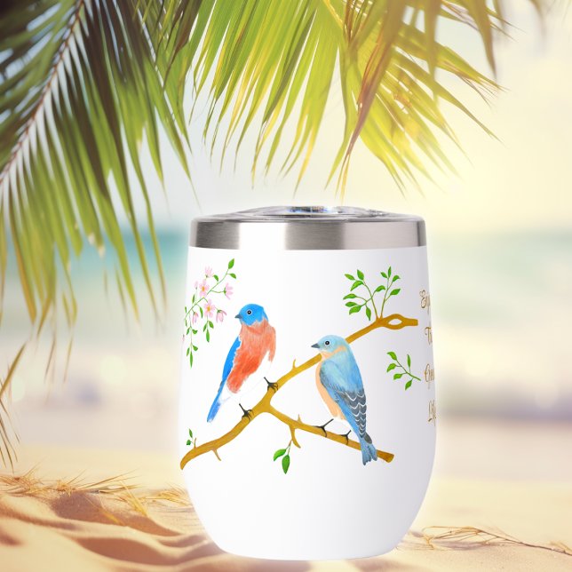 Taza para vino blanco de pájaros azules (Subido por el creador)