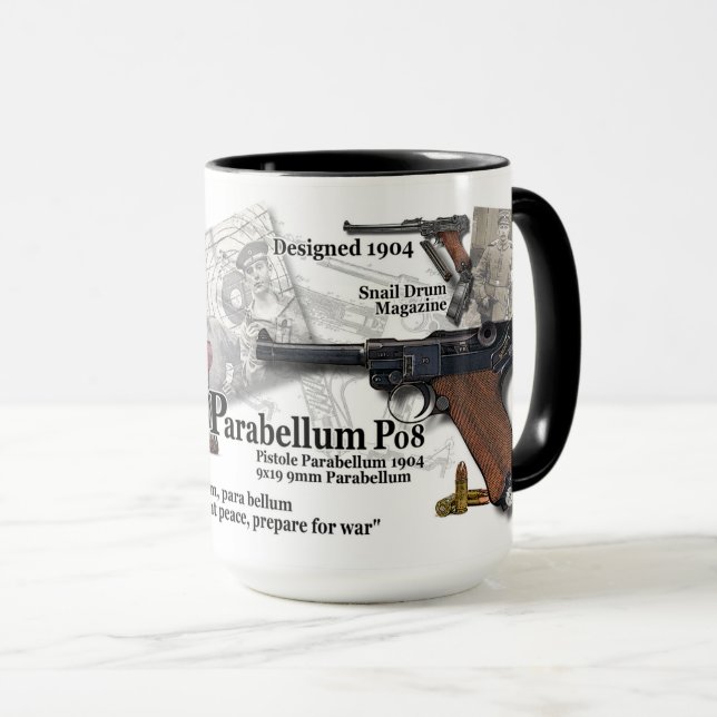 Taza Parabellum P08 Pistole Coffee Mug 1904 (Anverso derecho)