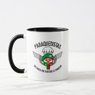 Taza Paracaidista de cráneo de bandera portuguesa