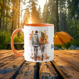 Taza Paraguas Romántico de la Pareja Caída