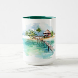 Taza Paraíso tropical acuarela Mug Maldives Edition