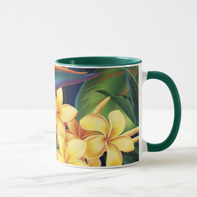 Taza Paraíso tropical Plumeria de dos tones de caza (Derecha)