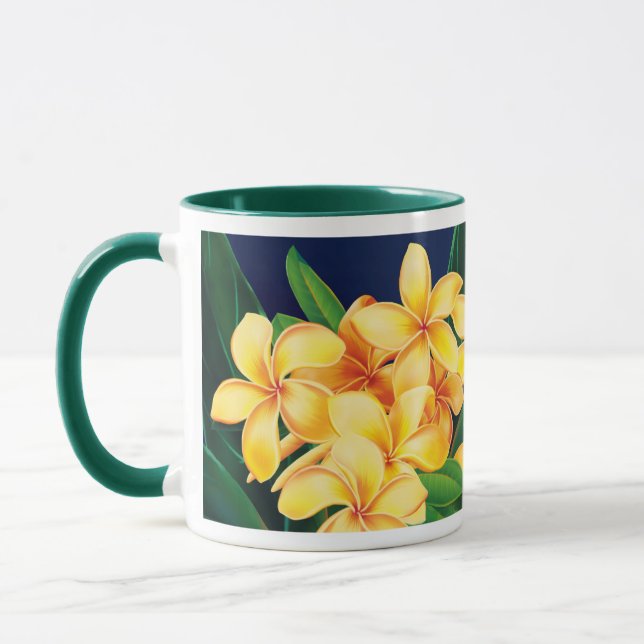 Taza Paraíso tropical Plumeria de dos tones de caza (Izquierda)