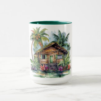 Taza Paraíso tropical Watercolor Mug Hawái Edition