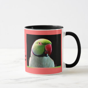 Taza Parakeet de Ringneck del indio