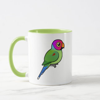 Taza Parakeet macho con cabeza de ciruela