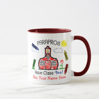 Taza ¡Parapros tiene clase también! Escuela y creyones