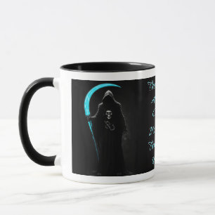 Taza Parca Grim Reaper Con Un Cielo Azul Eléctrico