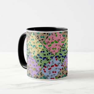 Taza Parche de colores retro vintage divertido de cerez